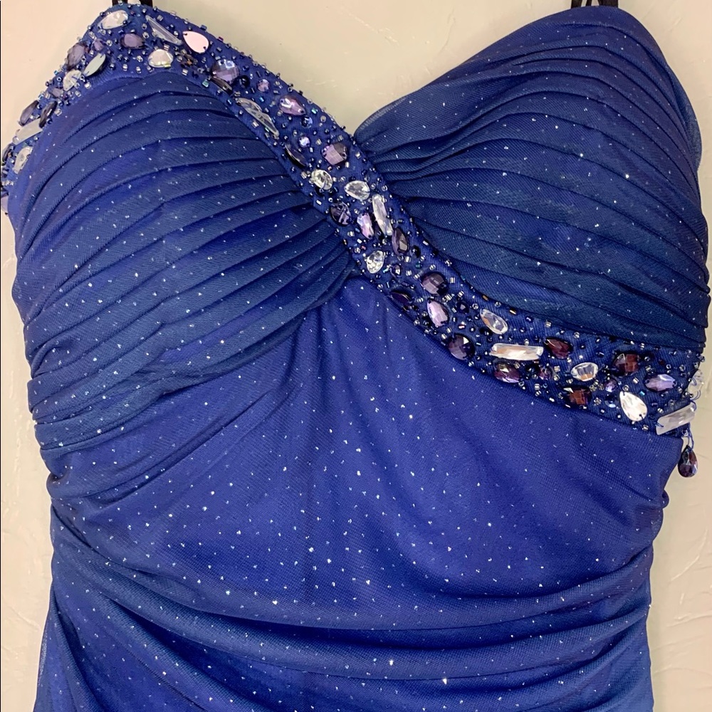 Gorgeous blue evening gown. Knock their socks off